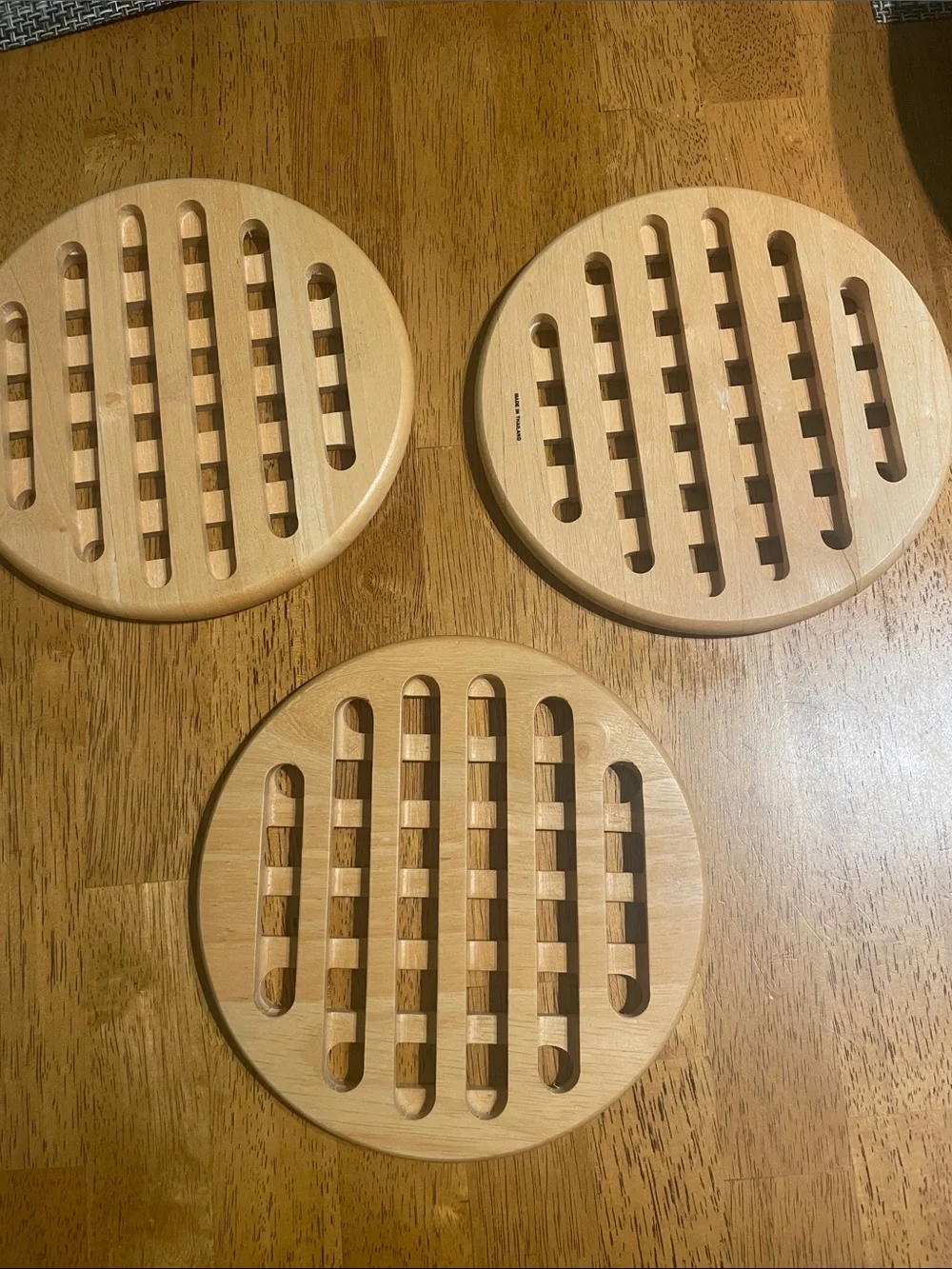 Set of 3 Round Wooden Trivets